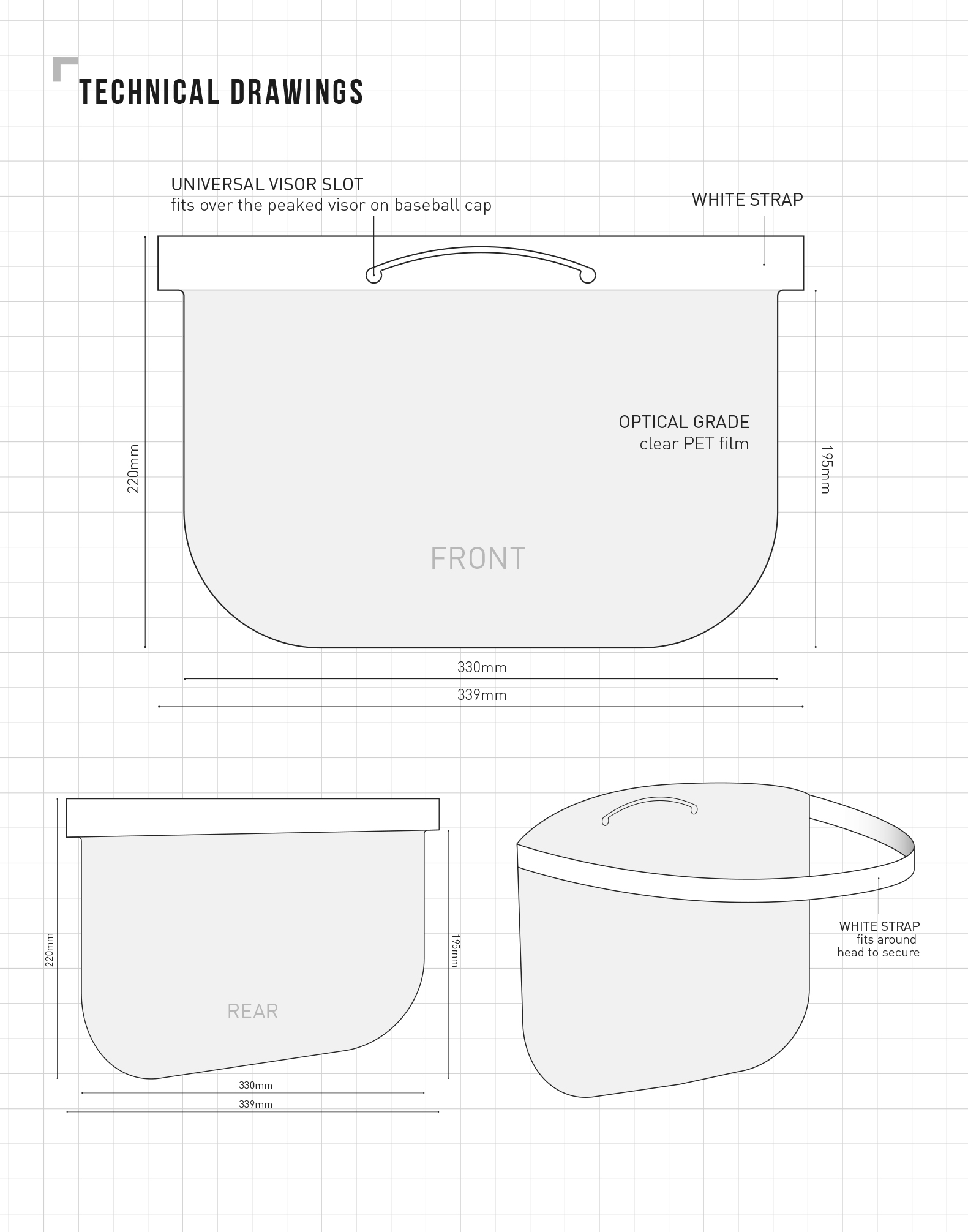 Technical Drawing Cap Visor