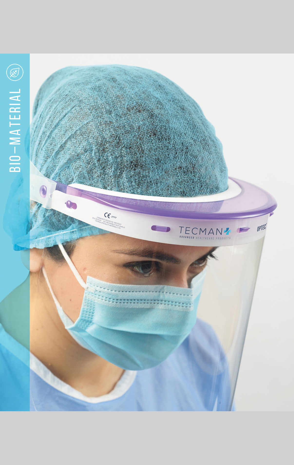 Optec 100 Series Reusable Face Shield System | Tecman
