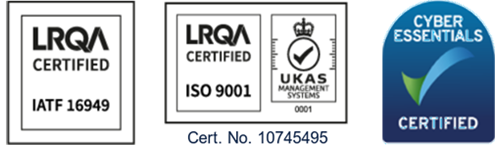 Accreditation Icons - IATF 16949 - ISO9001 - Cyber Essentials Certified