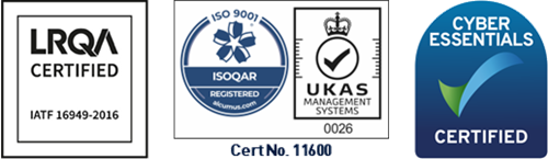 Accreditation Icons - IATF 16949 - ISO9001 - Cyber Essentials Certified